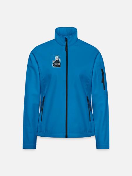 Kira-02 Cyberkatze Pilot - Frauen Softshelljacke - Lichtblau - Vorne