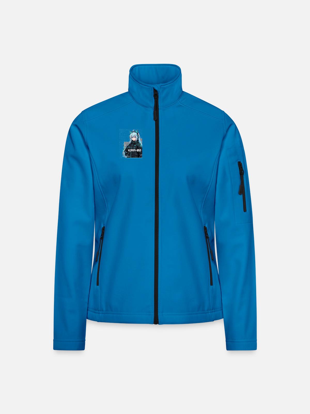 Kira-02 Cyberkatze Pilot - Frauen Softshelljacke - Lichtblau - Vorne