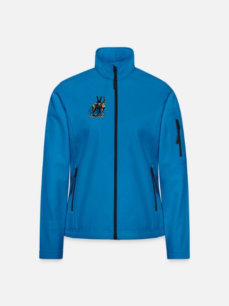 Galgo StreetArt Nr.04b - Frauen Softshelljacke - Lichtblau
