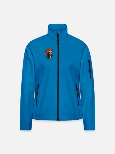 Galgo mit Blumenkranz - Frauen Softshelljacke - Lichtblau