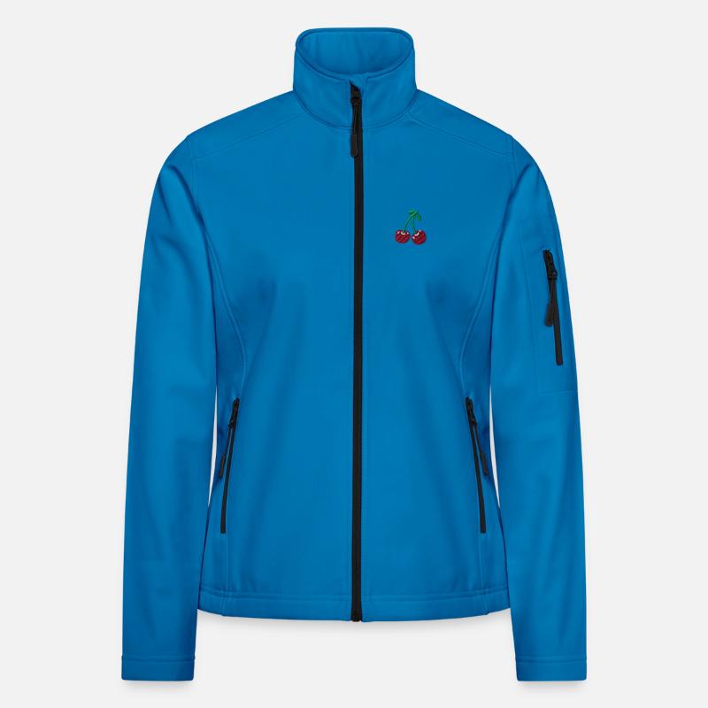 Cerises brodées Veste en tissu softshell Femme