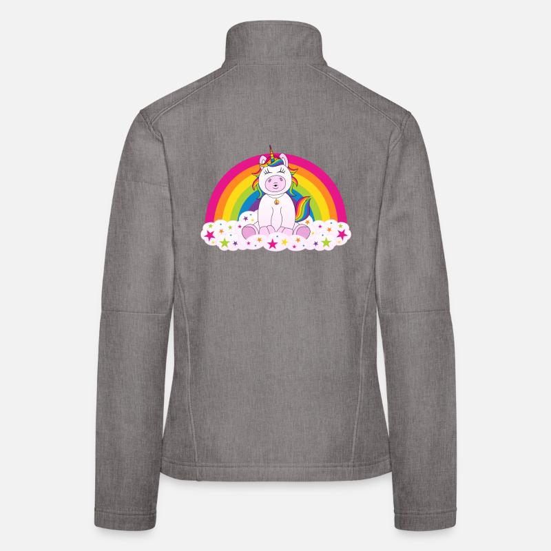 Arc-en-ciel licorne Veste en tissu softshell Femme