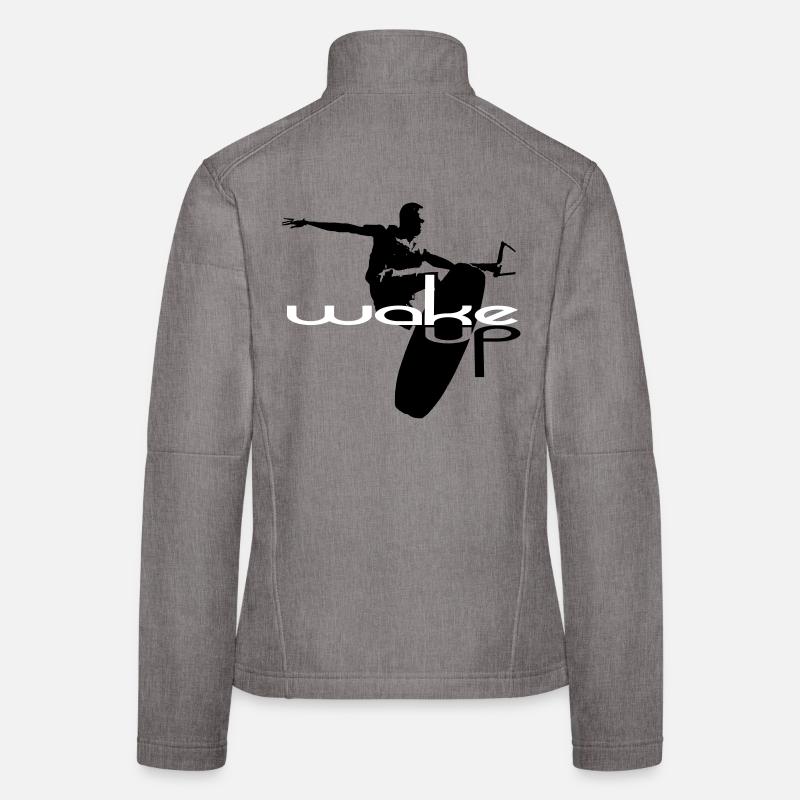 Wakeboard wake up wakeboarding - Frauen Softshelljacke - Grau meliert