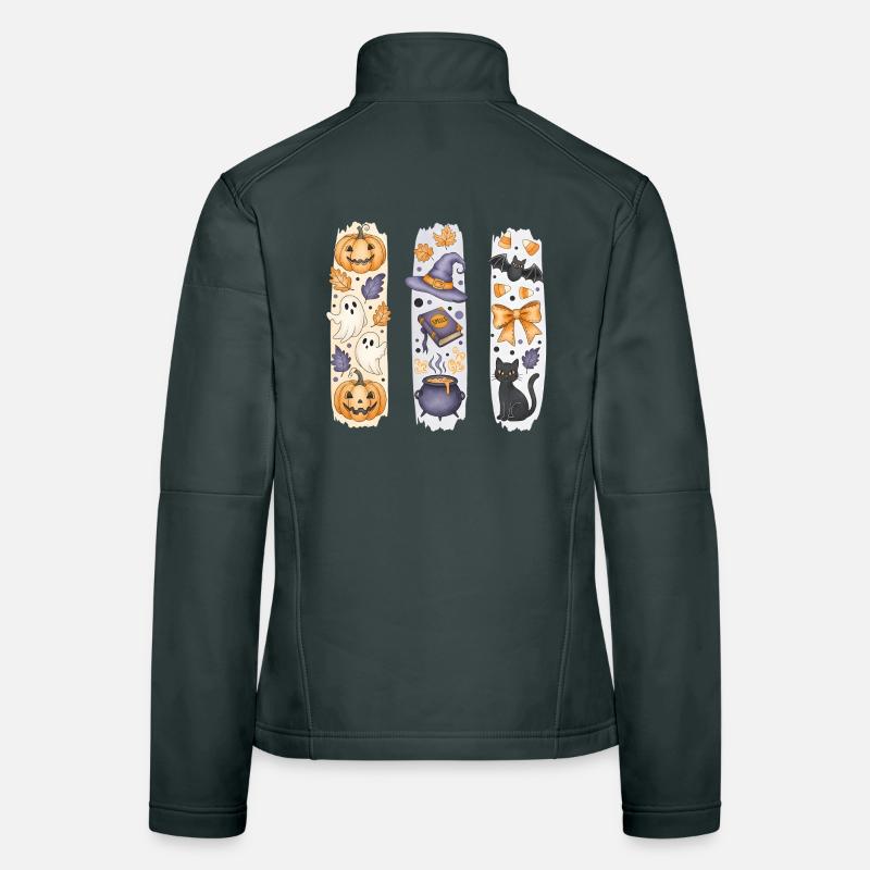 Halloween Collage – Pumpkin, Ghosts, Witch, Cat Women's Softshell Jacket