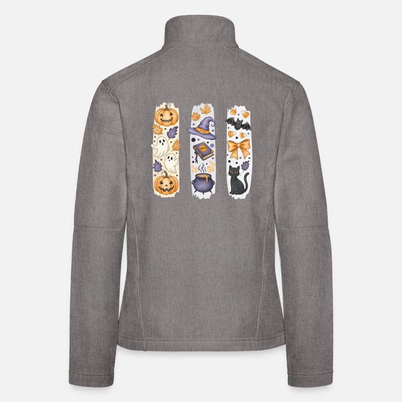 Halloween Collage – Pumpkin, Ghosts, Witch, Cat Women's Softshell Jacket