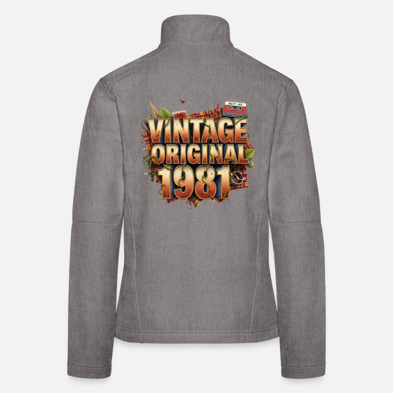 Vintage Original 1981 - Frauen Softshelljacke - Grau meliert