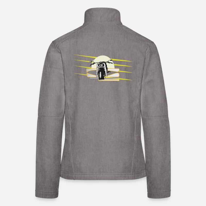 Motorcycle Neon Stripes - Women's Softshell Jacket - heather grey