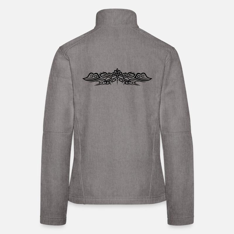 Filigree tribal tattoo ornament with crocodiles. Women's Softshell Jacket