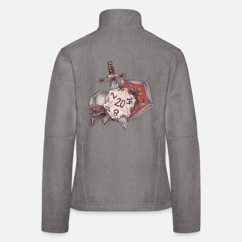 RPG Tabletop D20 Dice Gift Fighter Women's Softshell Jacket