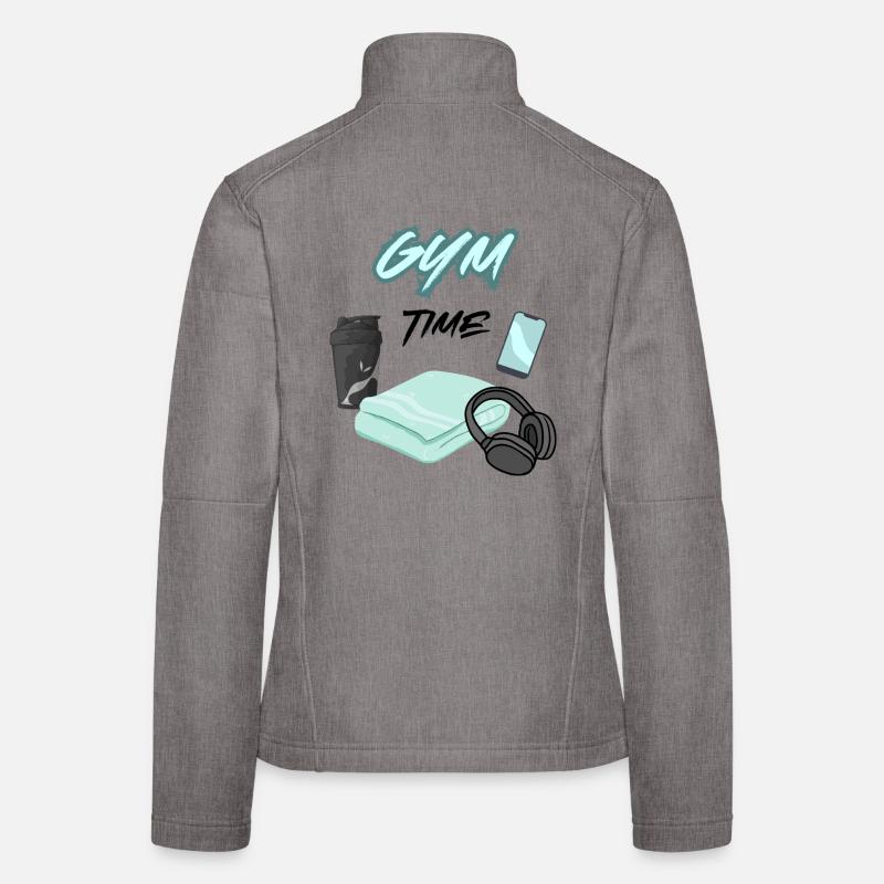 GYM TIME - Frauen Softshelljacke - Grau meliert
