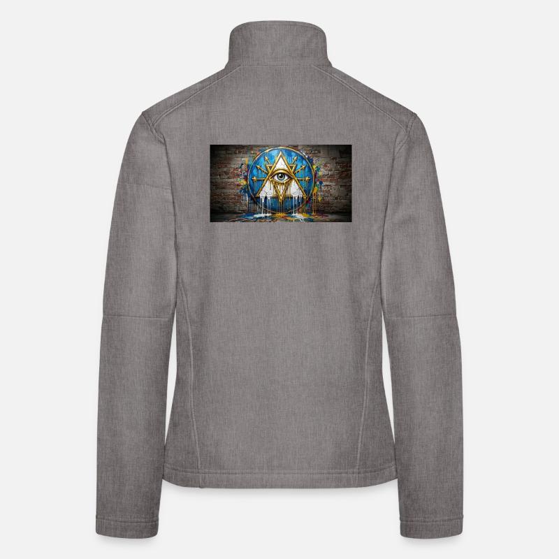Œil triangulaire de Garffiti Veste en tissu softshell Femme