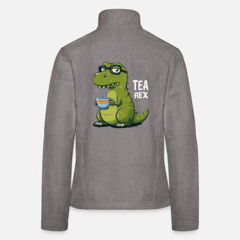 Tea Rex – Funny dinosaur with teacup Women's Softshell Jacket