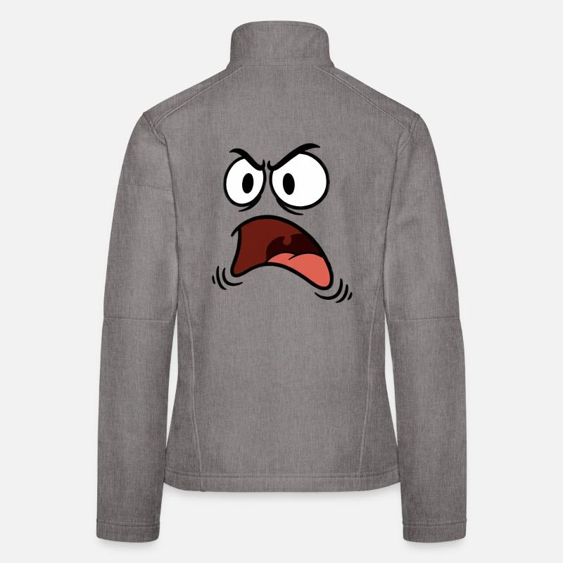 Angry face comic Women's Softshell Jacket