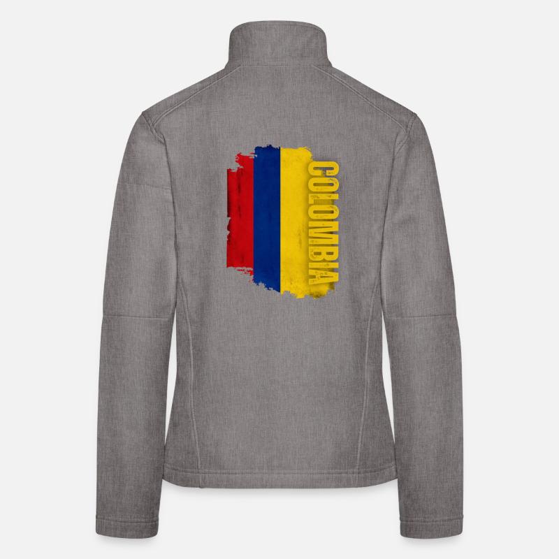 Drapeau vertical de la Colombie, j’aime la Colombie Veste en tissu softshell Femme