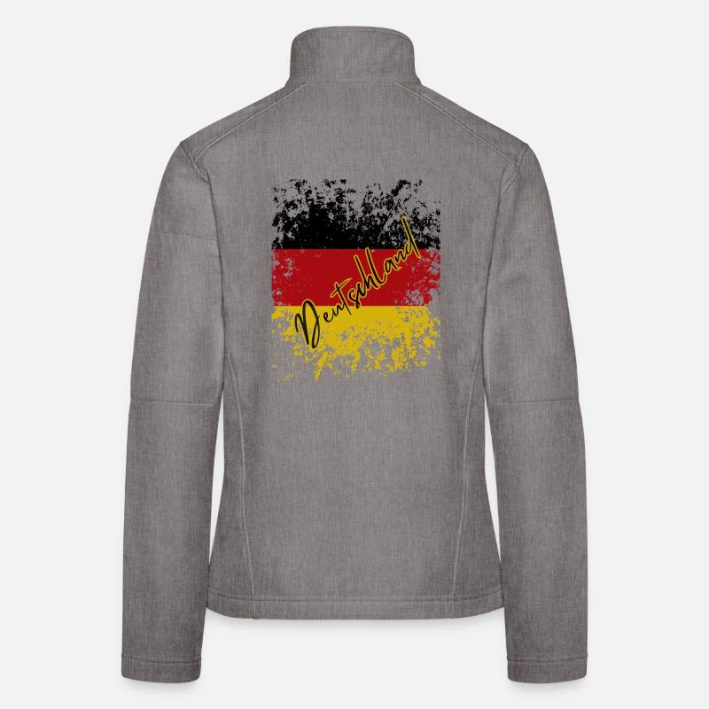 German Grunge Flag, German Pride Women's Softshell Jacket