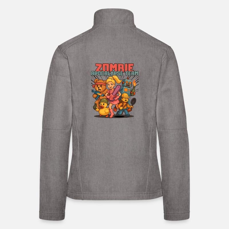 Das Zombie-Apokalypse-Team - Frauen Softshelljacke - Grau meliert