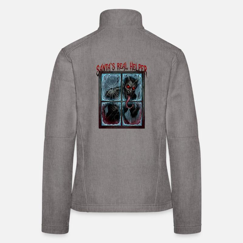 Santas Realer Helfer – Dämonischer Fenstergeist - Frauen Softshelljacke - Grau meliert