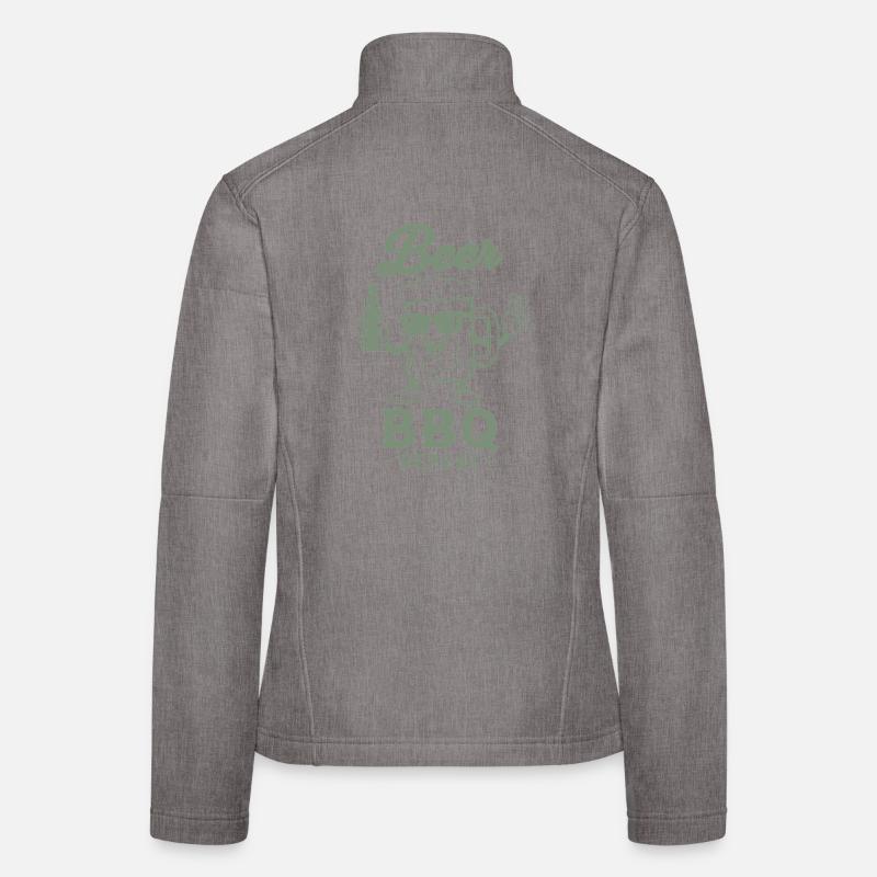 BEER BBQ REPEAT Grilling Beer Graphic Women's Softshell Jacket