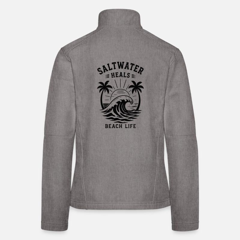 Saltwater Heals Beach Life Ocean Wave Women's Softshell Jacket