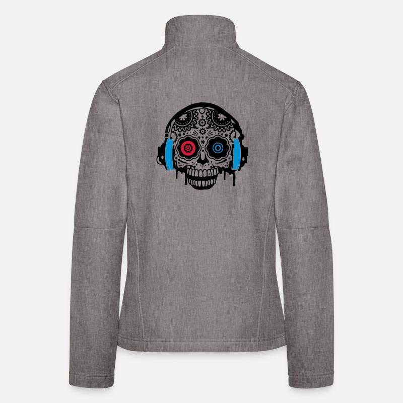 Sugar Skull mit Kopfhörer Frauen Softshelljacke