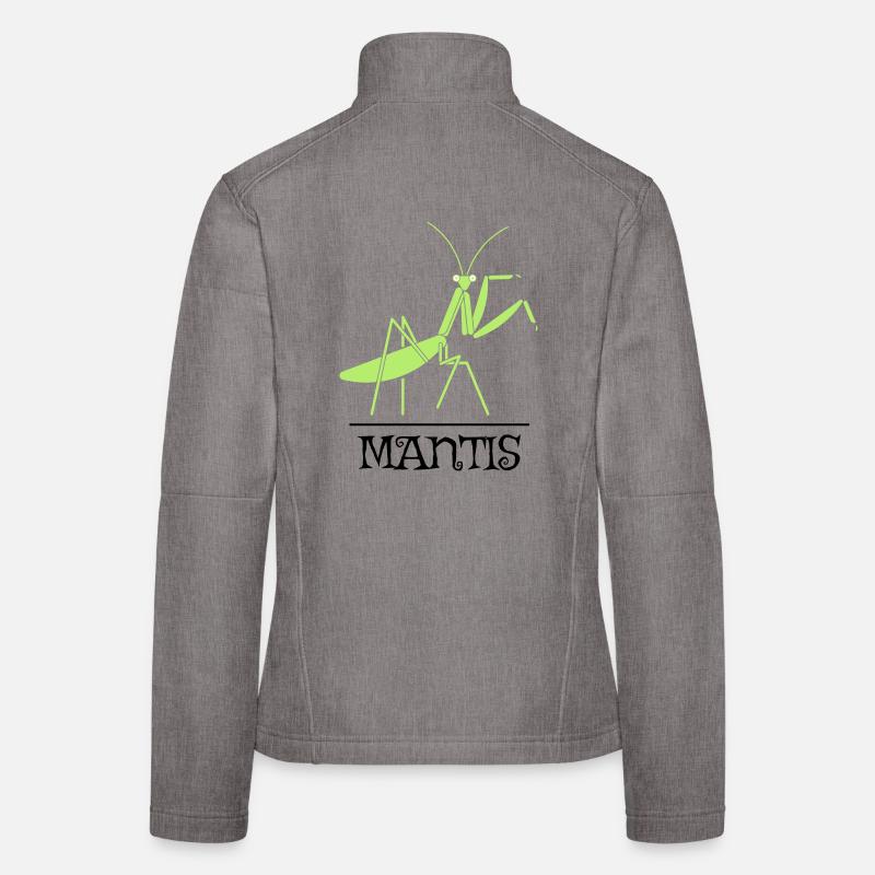 Gottesanbeterin – Mantis Insekt Natur - Frauen Softshelljacke - Grau meliert