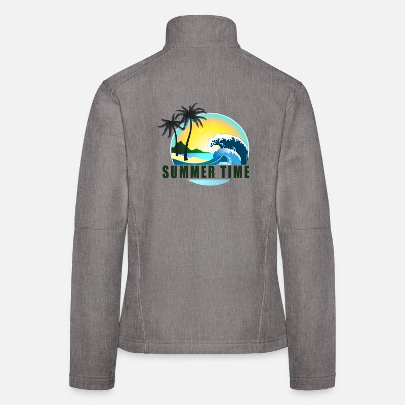 Summertime beach panorama Women's Softshell Jacket
