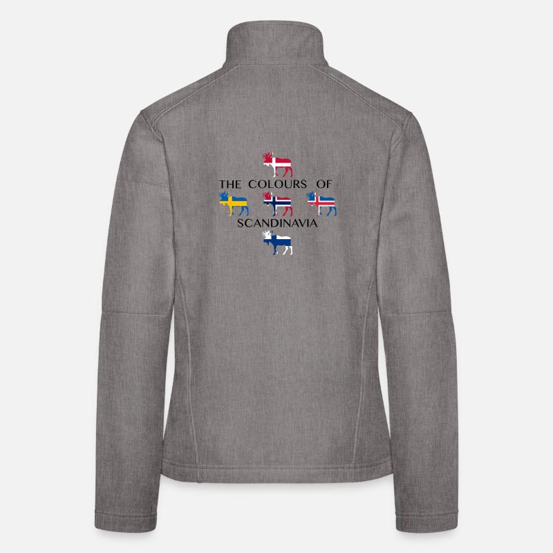 Scandinavia Flags Moose Colors Norway - Women's Softshell Jacket - heather grey