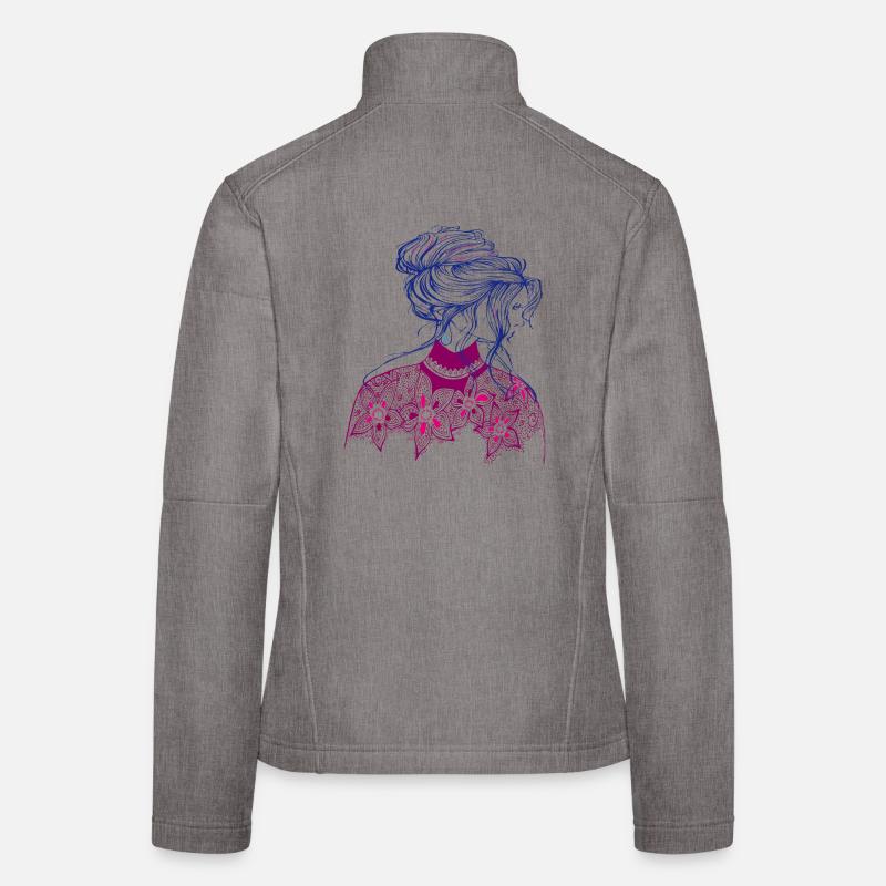 Mädchen Illustration Frauen Softshelljacke