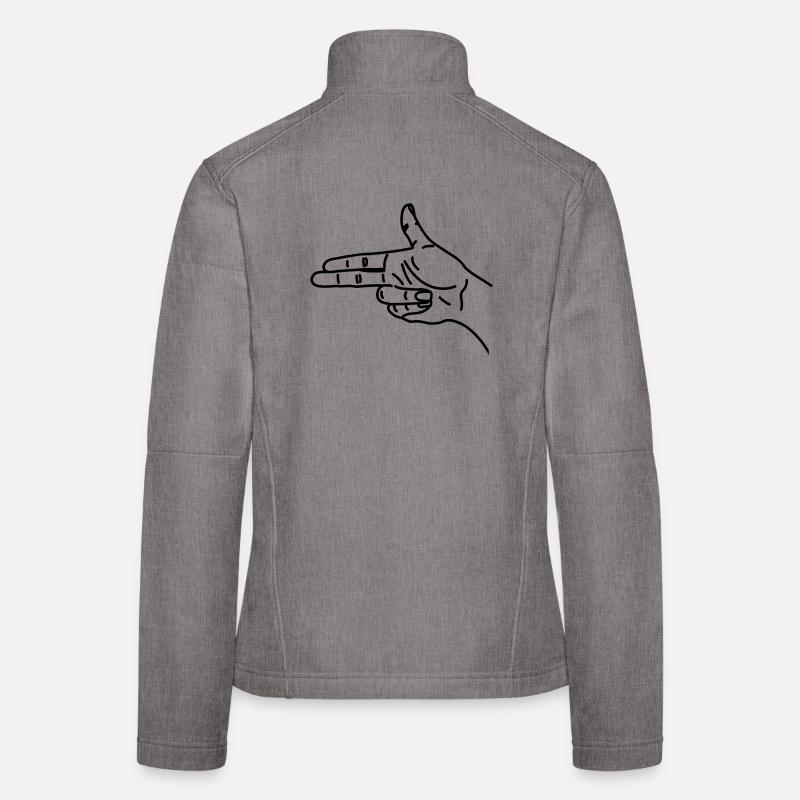 Hand gesture gun scared war Women's Softshell Jacket