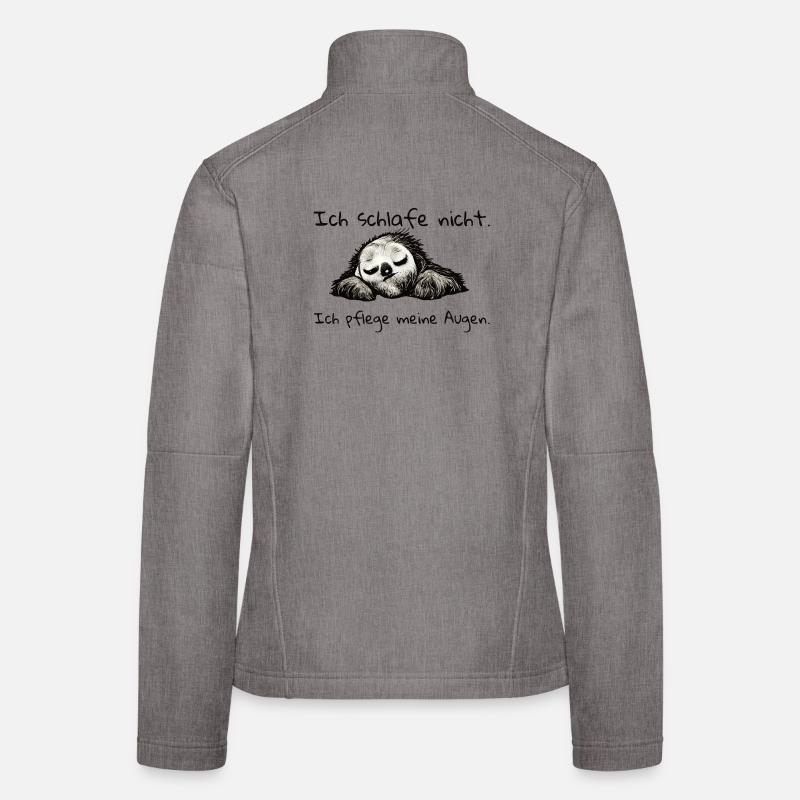 Faultier ich schlafe nicht - Frauen Softshelljacke - Grau meliert