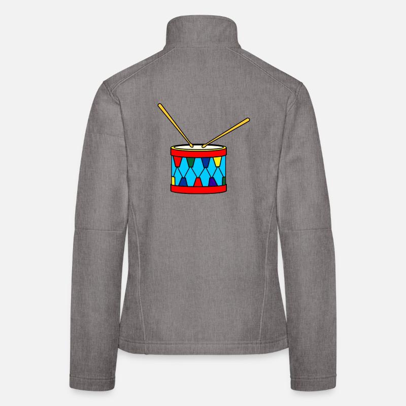 Red blue colored drum decoration Women's Softshell Jacket