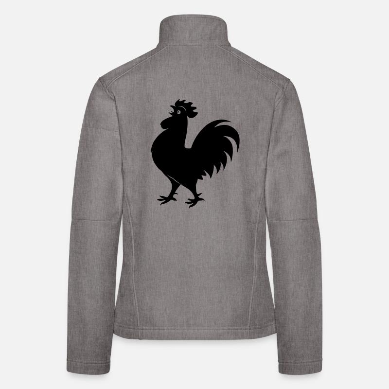Hahn Schattenfigur - Frauen Softshelljacke - Grau meliert