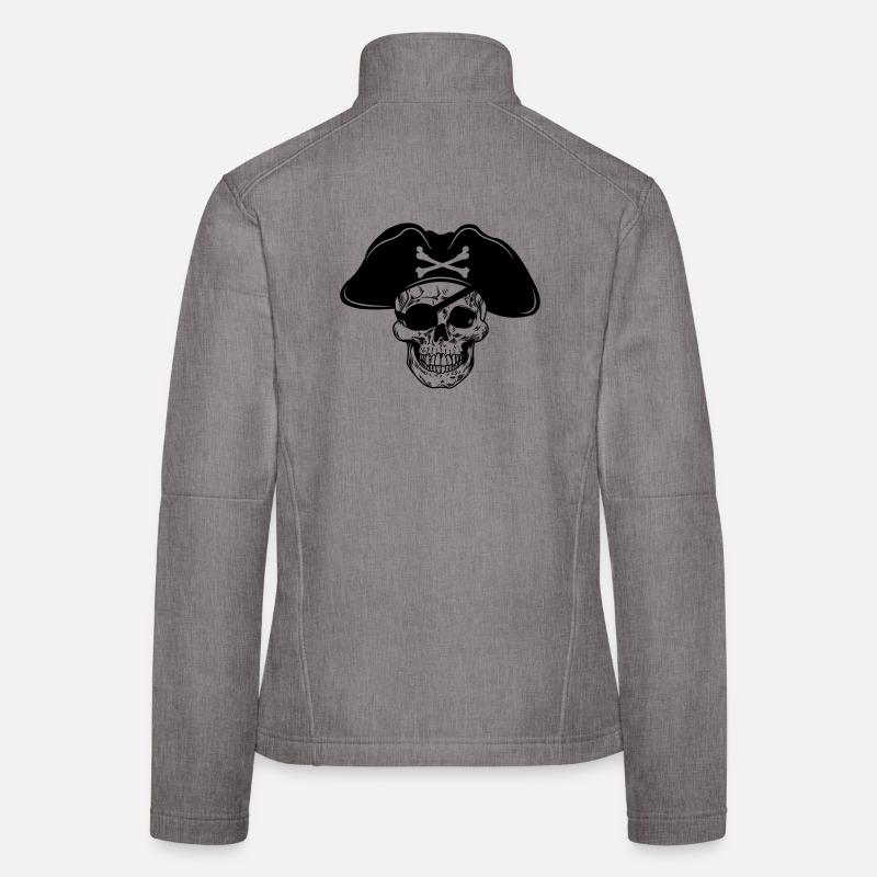 Chapeau de pirate crâne et cache-œil Veste en tissu softshell Femme
