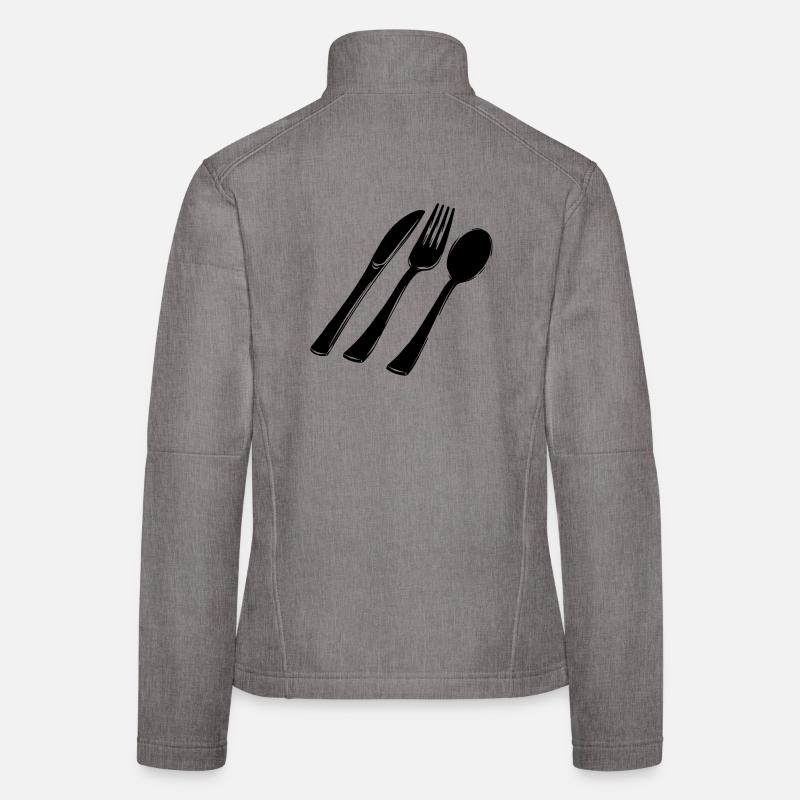 Cuillère à fourche à couverts et couteau Veste en tissu softshell Femme