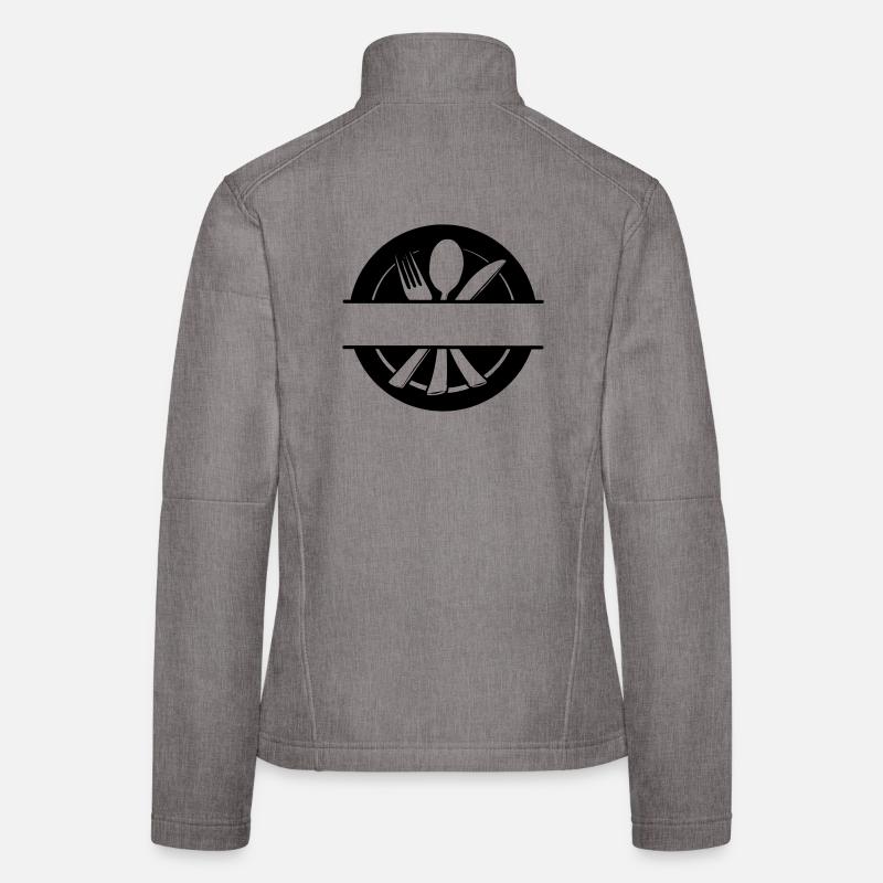 Logo du menu de couverts avec assiette Veste en tissu softshell Femme