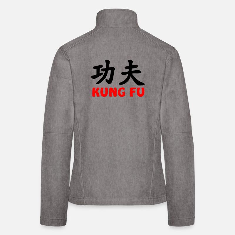 Kung fu and text red Women's Softshell Jacket