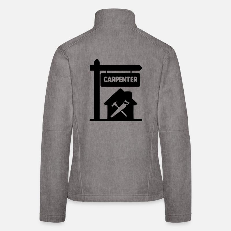 Panneau transparent avec texte charpentier Veste en tissu softshell Femme