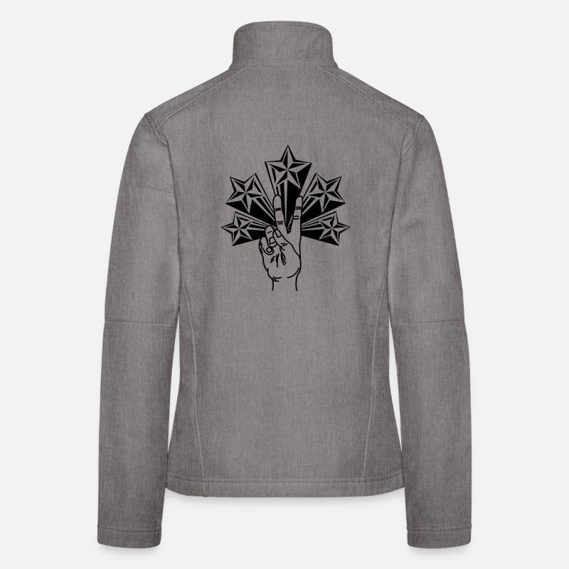 Five stars with peace sign V Women's Softshell Jacket