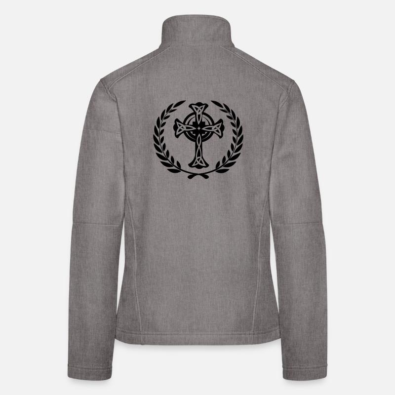 Celtic cross with laurel wreath Women's Softshell Jacket