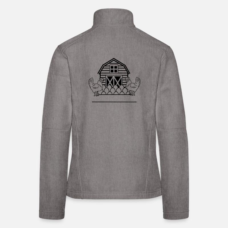 Monogramme d’élevage de poulets avec deux poulets Veste en tissu softshell Femme