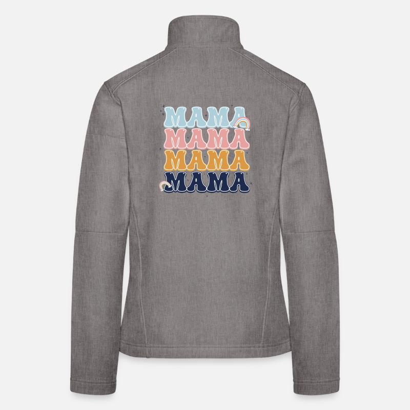 Pastell Mama Regenbogen Buchstaben Frauen Softshelljacke
