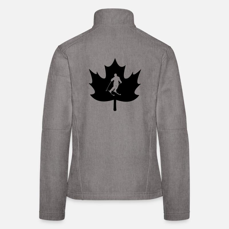 Feuille d’érable du Canada avec logo de skieur découpé Veste en tissu softshell Femme