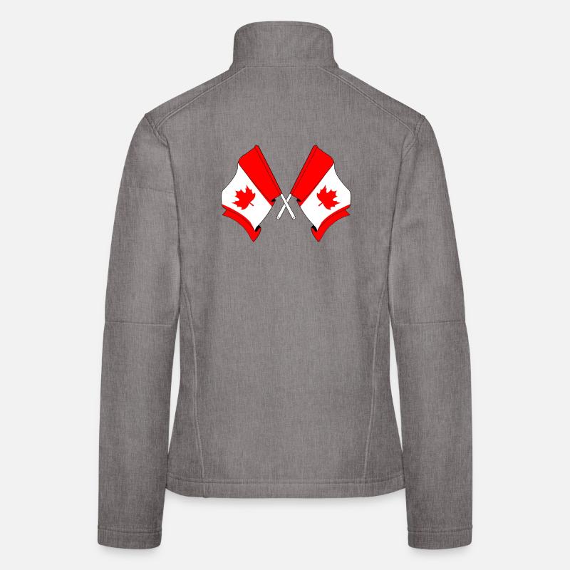 Drapeaux du Canada croisés - Veste en tissu softshell Femme - gris chiné