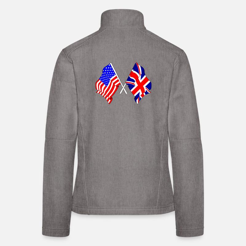 Drapeau des États-Unis et drapeau de l’Angleterre Veste en tissu softshell Femme