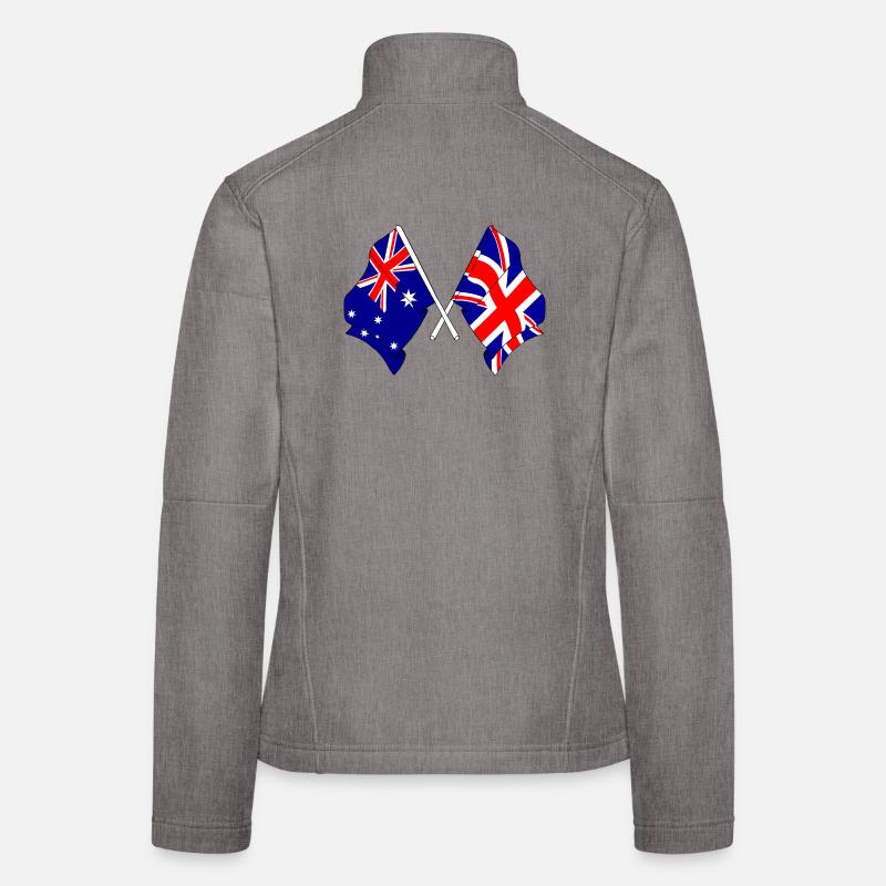 Drapeau de l’Australie et drapeau de l’Angleterre Veste en tissu softshell Femme