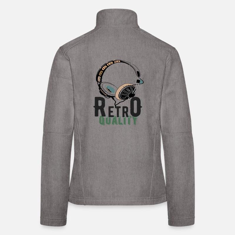 Kopfhörer Musik Retro Frauen Softshelljacke