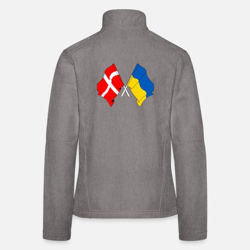 Flag Denmark, flag Ukraine Women's Softshell Jacket