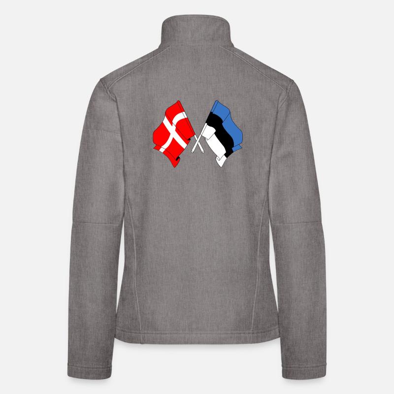 Drapeau Danemark drapeau Estonie Veste en tissu softshell Femme
