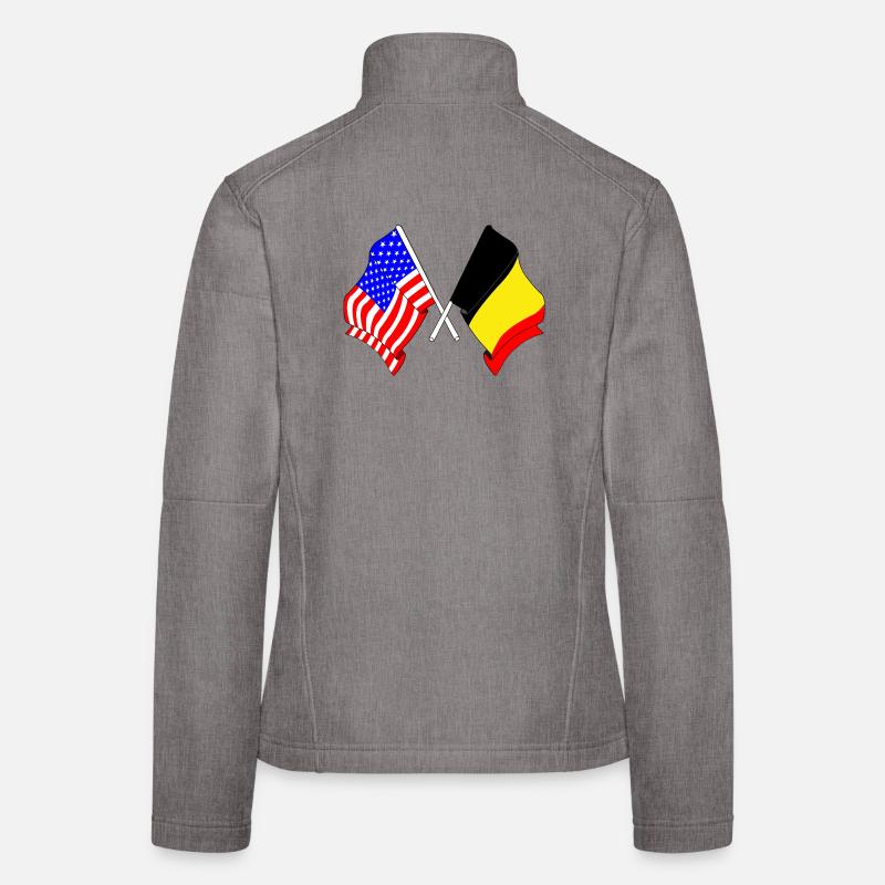 Drapeau des États-Unis et drapeau de la Belgique Veste en tissu softshell Femme