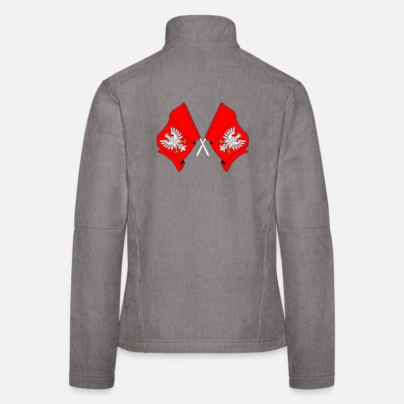 Zwei Flaggen Masowien Frauen Softshelljacke